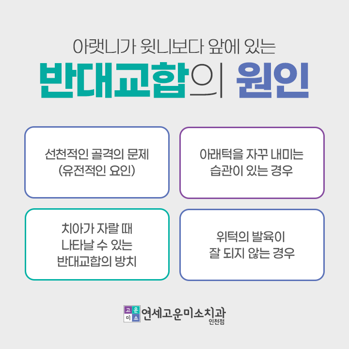 반대교합의 원인 안내 이미지