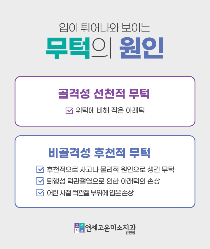 골격성 무턱과 비골격성 무턱의 원인